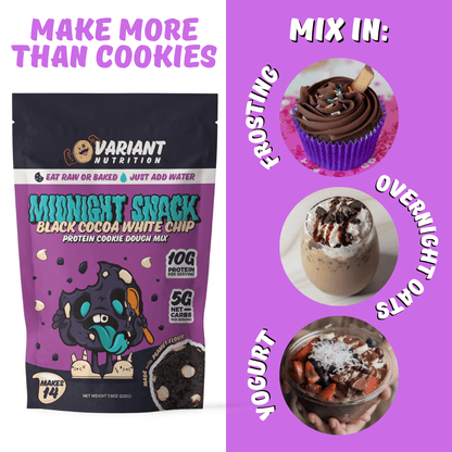 Midnight Snack: Black Cocoa White Chip - Variant Nutrition