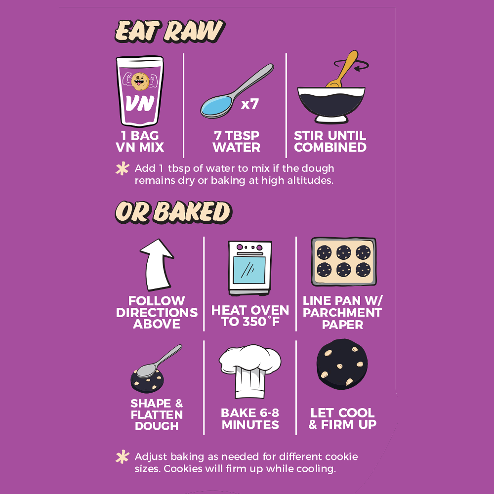 Midnight Snack Protein cookie dough directions
