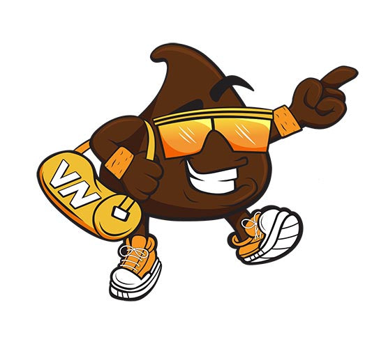OG: chocolate chip cartoon holding up number one with VN gym bag