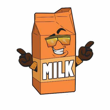 Orange cartoon milk carton